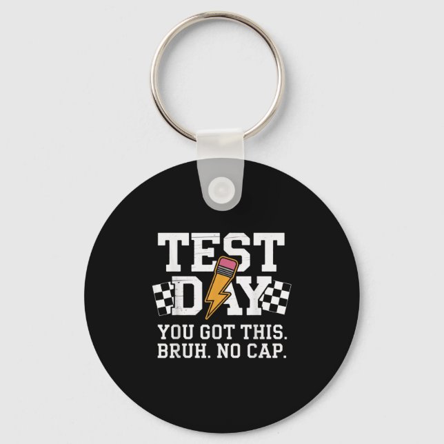 Testdag Bruh No Cap Motivation  Nyckelring (Framsida)