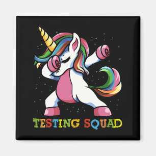Testdag Dabbing Unicorn Testing Squad Girls. Magnet