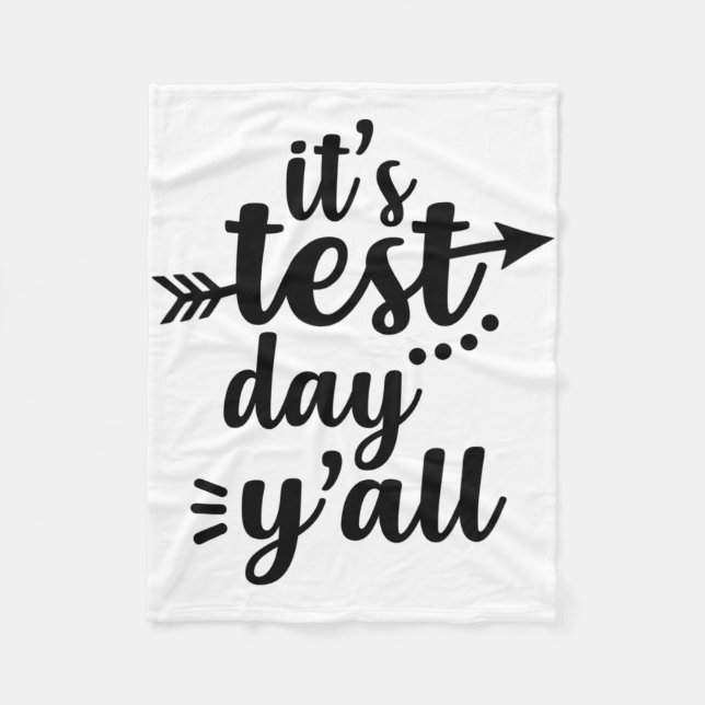 Testdag Det är testdag Yall Exam Lärare Fleecefilt (Framsidan)