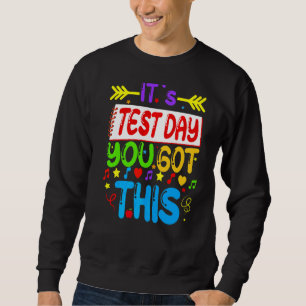 Testdag Det är testdagen du Har lärarstu Lång Ärmad Tröja