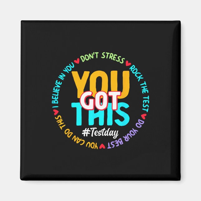 Testdag Du Har Detta - Rolig Motivation Lärare S Magnet (Framsidan)