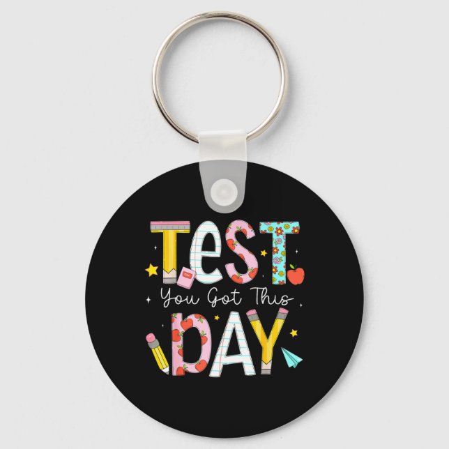Testdag Fick Det Här För Elevbarn Lärare Stat Nyckelring (Framsida)