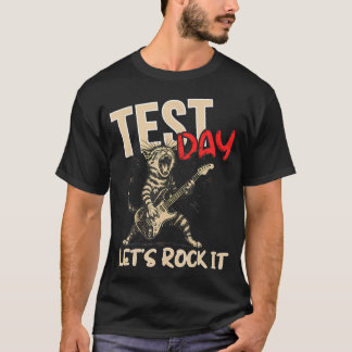 Testdag Låt oss rocka det Testdag Rock Katt T Shirt