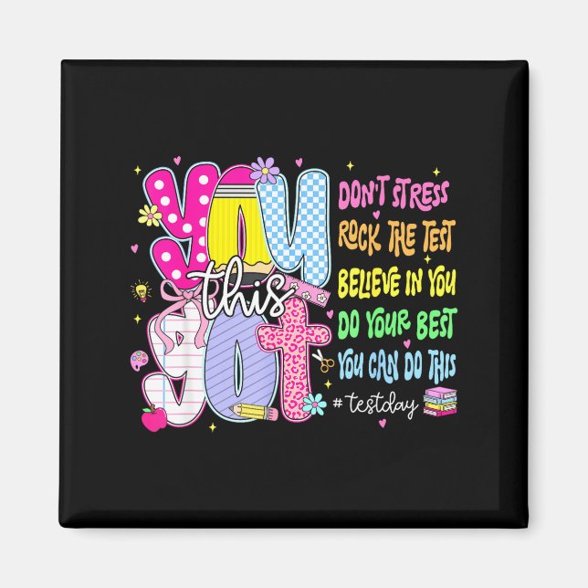 Testdag Rocka Provet Lärare Provdag Fick Magnet (Framsidan)