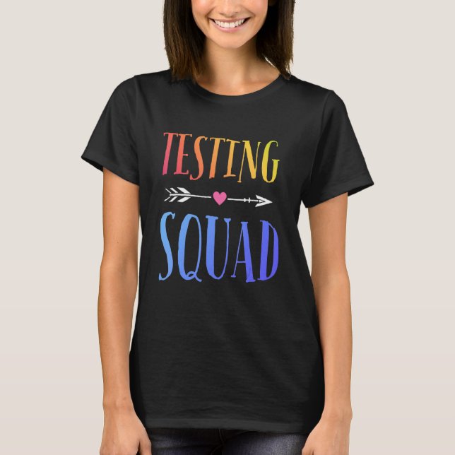 Testdag Rocka provet Lärarens testdag Regnbåge T Shirt (Framsida)