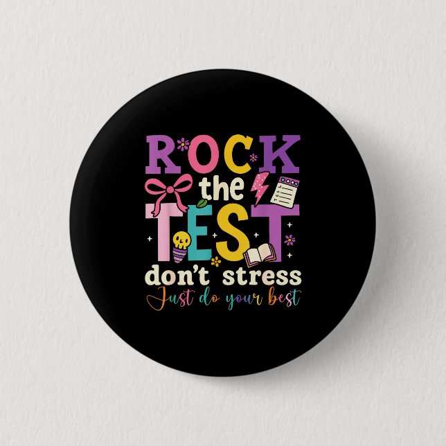 Testdag rocka provet stressa inte gör dina barn  knapp (Framsida)