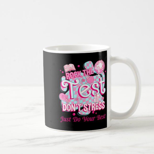 Testdag Rocka Testet Motiverande För Lärare Kaffemugg (Höger)