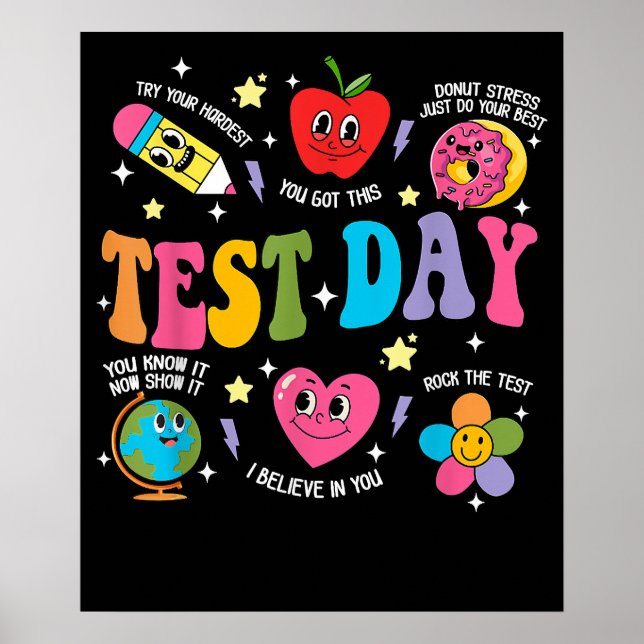 Testdag Rocka Testet Testdag Motiverande Poster (Framsidan)