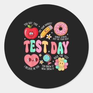 Testdag Rocka Testet Testdag Motiverande Te Runt Klistermärke