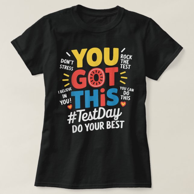 Testdag Sten testet du Har testningen T Shirt (Design framsida)