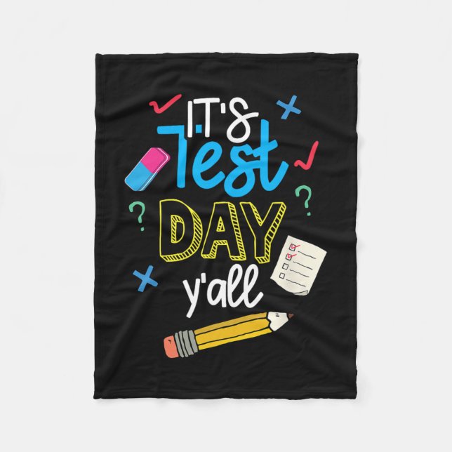 Testdag Yall Funny School TestExam Motivation Fleecefilt (Framsidan)