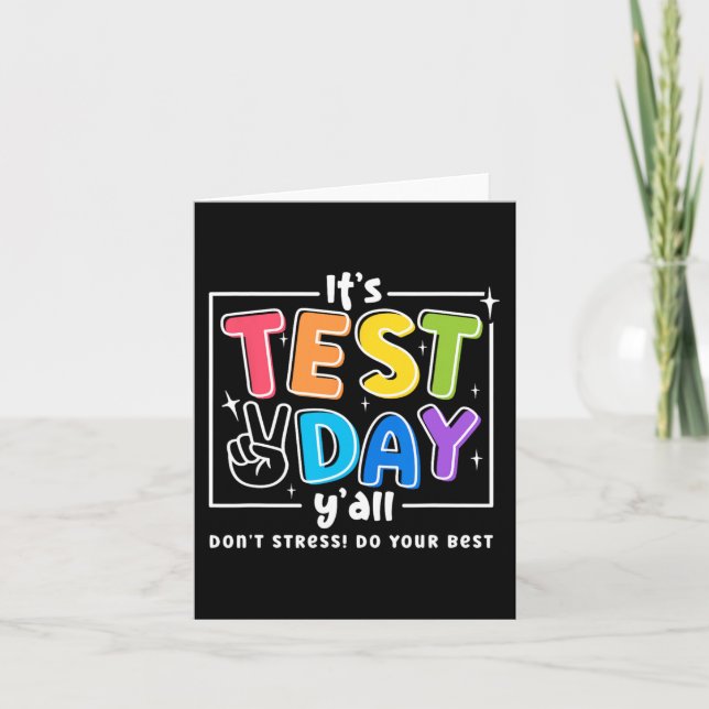 Testdag Yall Funny School TestExam Motivation Kort (Framsida)