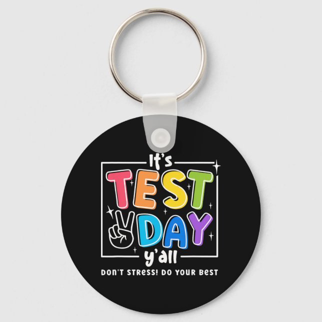 Testdag Yall Funny School TestExam Motivation Nyckelring (Framsida)