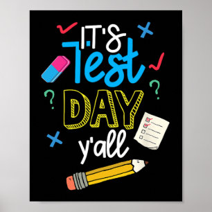 Testdag Yall Funny School TestExam Motivation Poster
