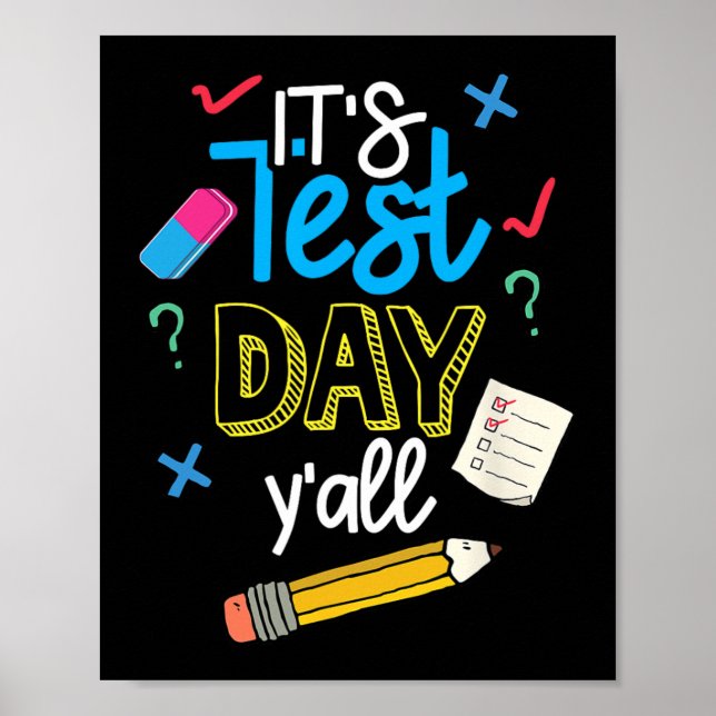 Testdag Yall Funny School TestExam Motivation Poster (Framsidan)
