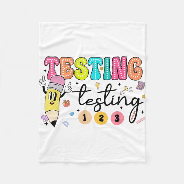 Testdag Yall Testing Day Lärare Fleecefilt (Framsidan)