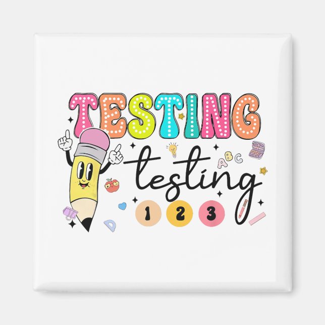 Testdag Yall Testing Day Lärare Magnet (Framsidan)