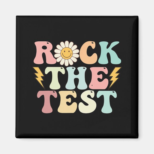 Testdagen Retro Groovy Teacher Test Day Magnet (Framsidan)