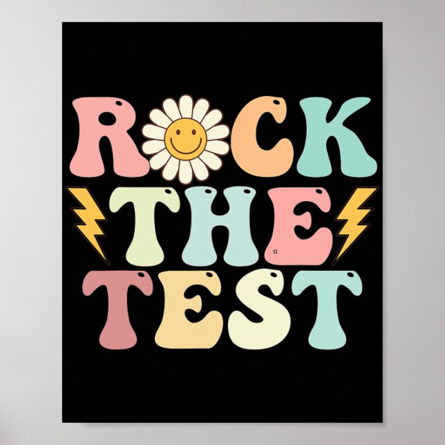 Testdagen Retro Groovy Teacher Test Day Poster (Framsidan)