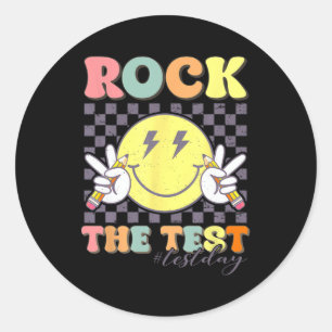 Testdagen Retro Motivational Teacher St. Runt Klistermärke
