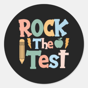 Testdagen Retro Motivational Teacher St. Runt Klistermärke
