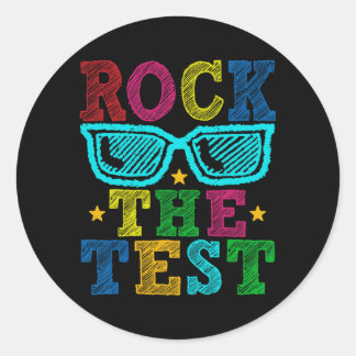 Testdagen Retro Motivational Teacher St. Runt Klistermärke