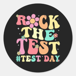Testdagen Retro Motivational Teacher St. Runt Klistermärke