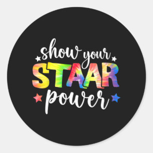 Testdagsutfall för testning av Staar Power Teacher Runt Klistermärke