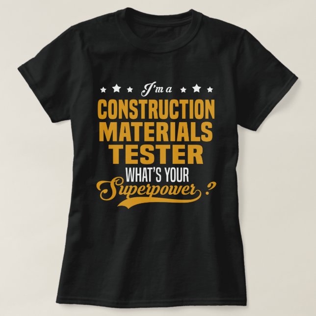 Tester för byggmaterial t shirt (Design framsida)