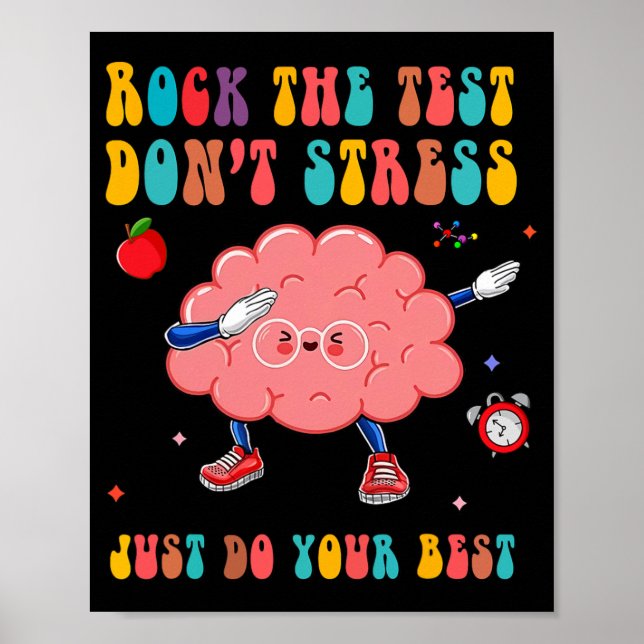 Testet Stressar inte testdagsläraren Student Poster (Framsidan)