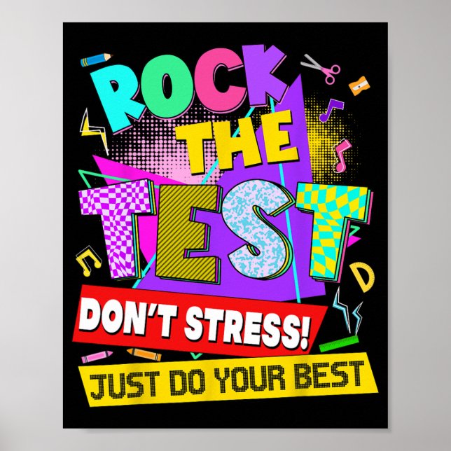Testet Stressar testdagslärare Studenter Poster (Framsidan)