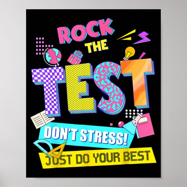 Testet Stressar testdagslärare Studenter Poster (Framsidan)