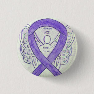 Testicular Cancer Angel Awareness Ribbon Stift Knapp