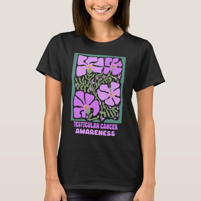 Testicular Cancer Awareness Boho Orchid Flower T Shirt (Framsida)