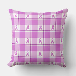 Testicular Cancer Awareness Plaid Purple Ribbon Kudde