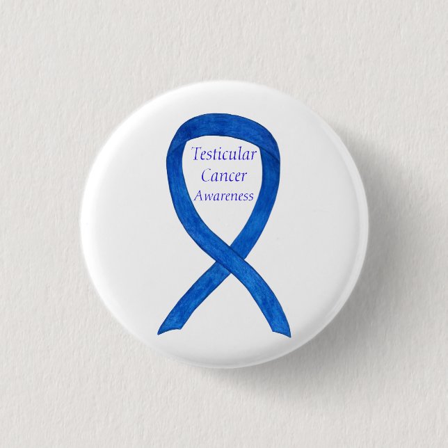 Testicular Cancer Awareness Ribbon Button Stift Knapp (Framsida)