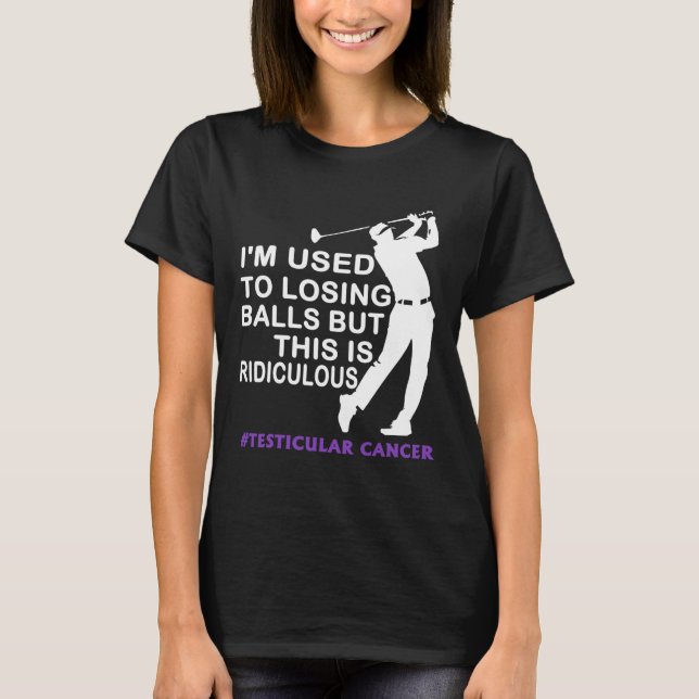 Testicular Cancer Awareness Survivor Golf Player F T Shirt (Framsida)
