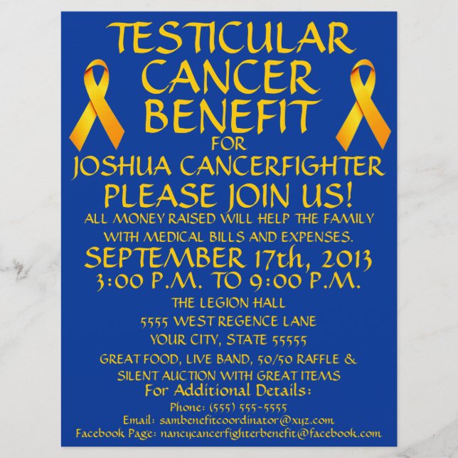 Testicular Cancer Benefit Flyer (Framsidan)