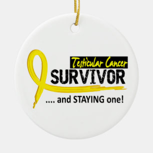 Testicular cancer för överlevande 8 julgransprydnad keramik