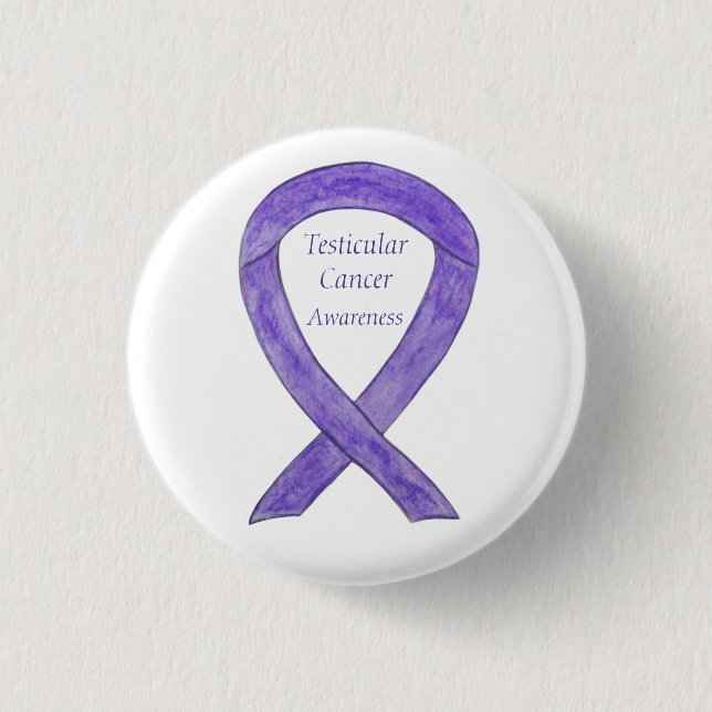 Testicular Cancer Orchid Awareness Ribbon Stift Knapp (Framsida)