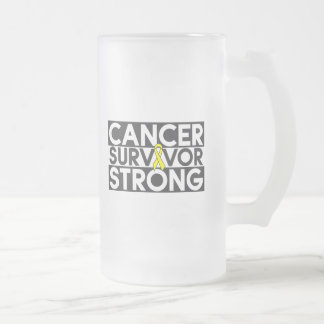 Testicular stark canceröverlevande frostat ölglas