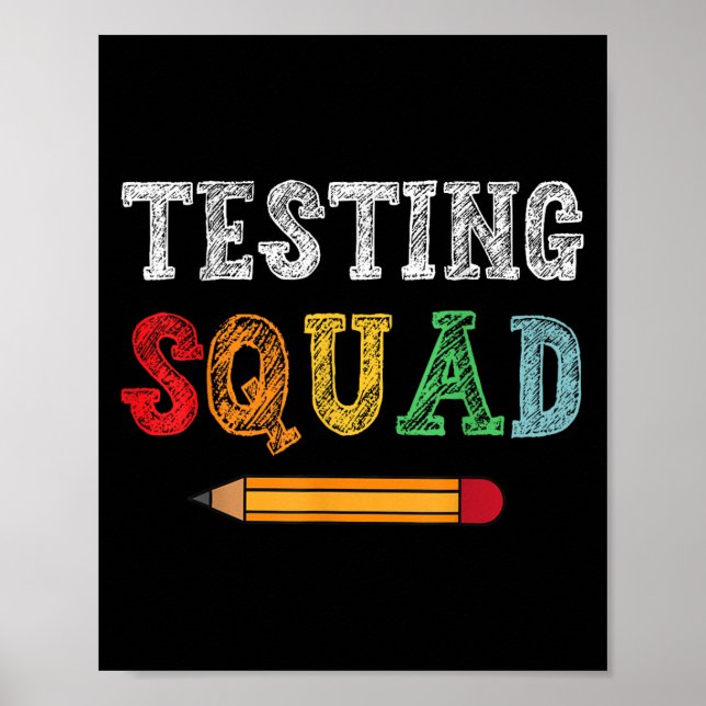 Testing Squad Costume Test Day Teacher Student Fun Poster (Framsidan)