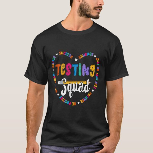 Testing Squad Motivational Test Day Words Heart Te T Shirt (Framsida)