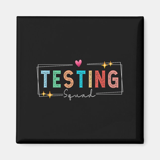 Testing Squad - Testdag 2024 Lärarmotivation Magnet (Framsidan)