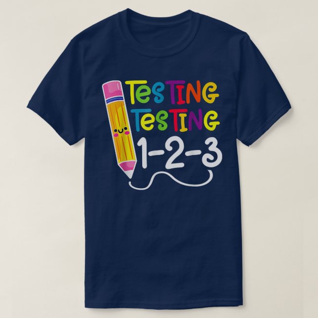 Testing Testing 123 Lärargåva från 123-testen T Shirt (Design framsida)