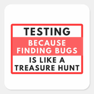 Testjakt Fyrkantigt Klistermärke