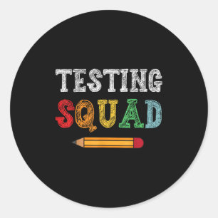 Testlag Kostym Testdag Lärare Elev Kul Runt Klistermärke