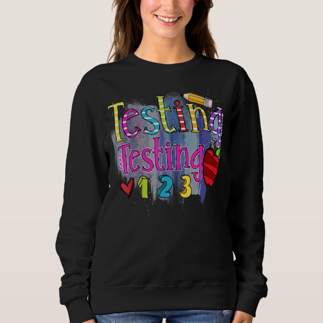 Testning 123 Sten Testet Stressar inte lärarDa T Shirt (Framsida)