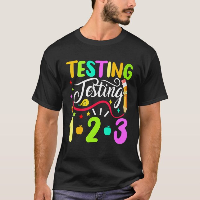 Testning av back to school 1 2 3 t shirt (Framsida)