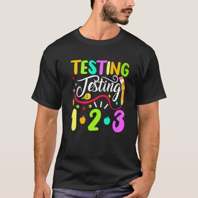 Testning av back to school 1 2 3 t shirt (Framsida)